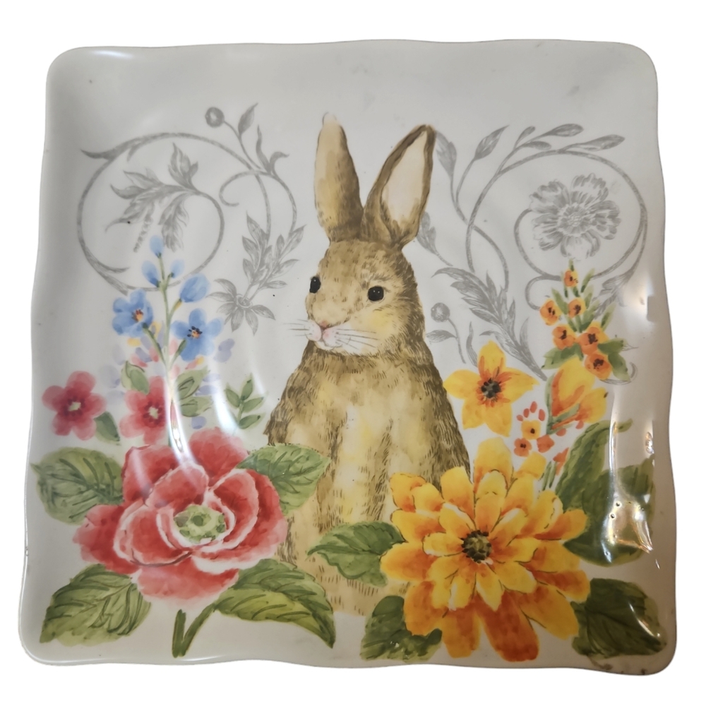 Maxcera 8.5" bunny spring decorative plate